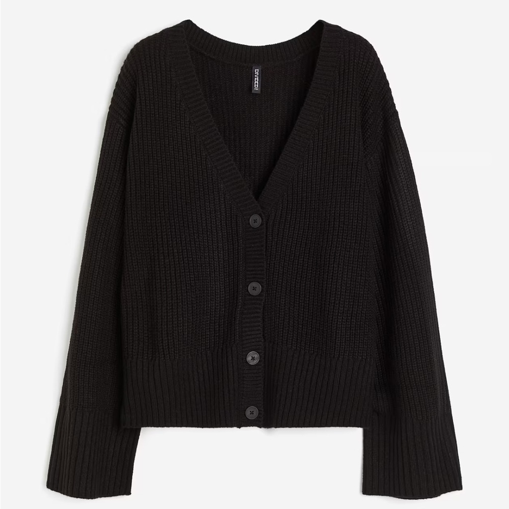 H&M black ribbed cardigan
